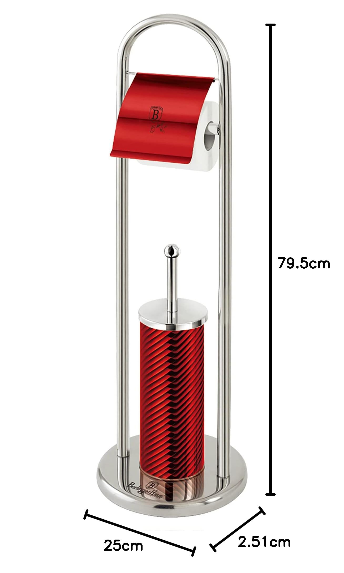 berlinger-haus-burgundy-porte-rouleau-brosse-wc-inox-rouge image 2