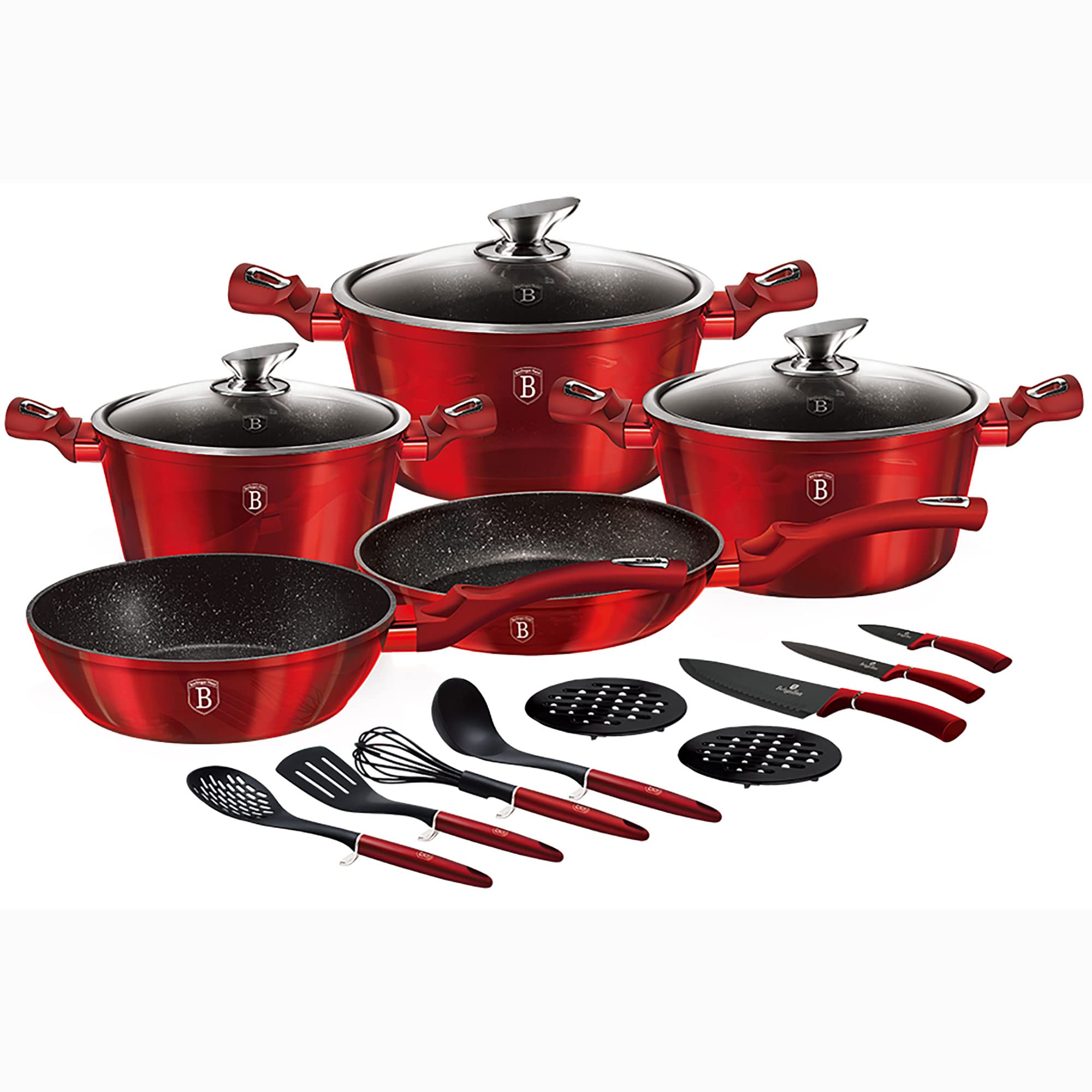 berlinger-haus-burgundy-batterie-cuisine-induction-17-pi-ces-rouge-marbre image 1