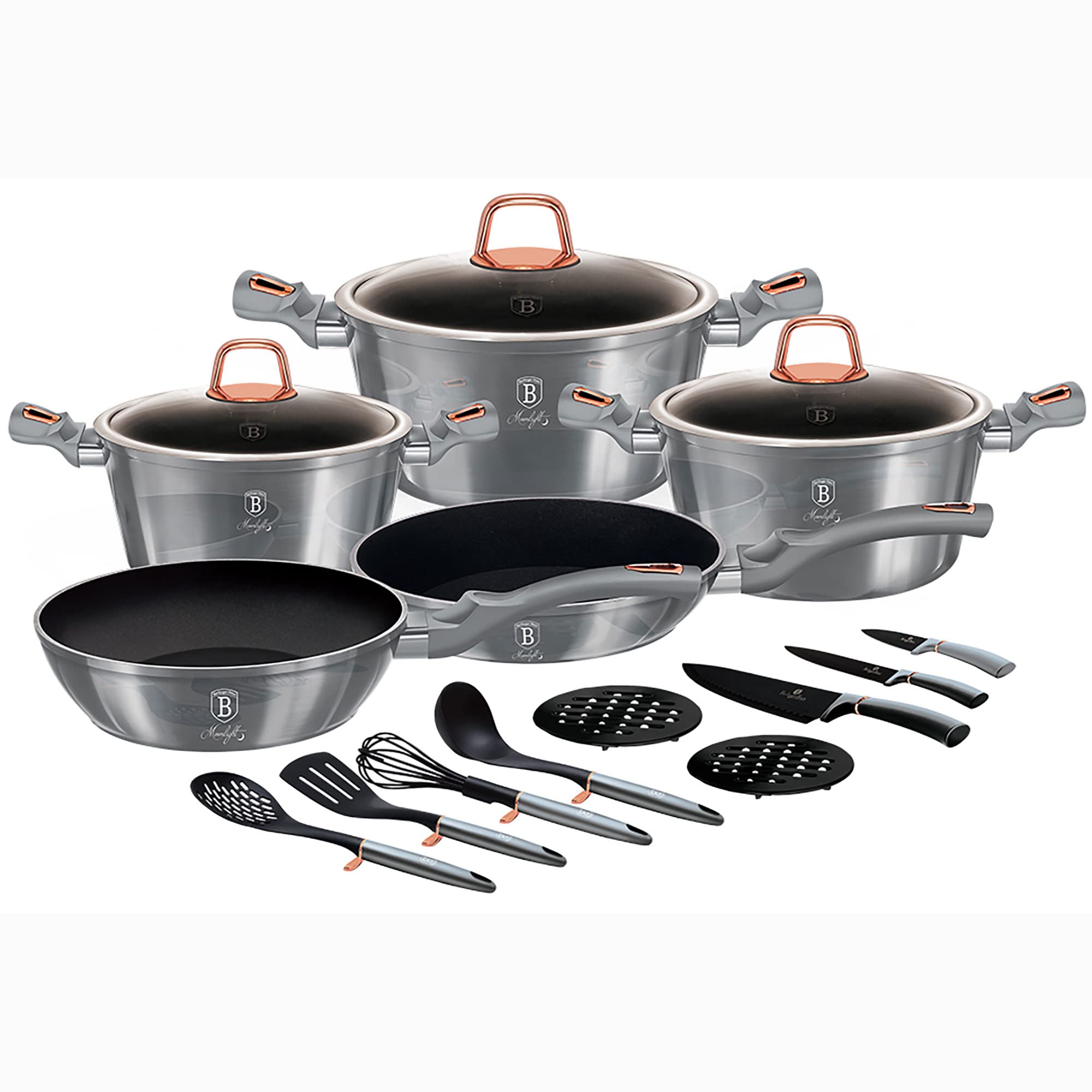 berlinger-haus-moonlight-batterie-de-cuisine-17-pi-ces-gris-induction image 1