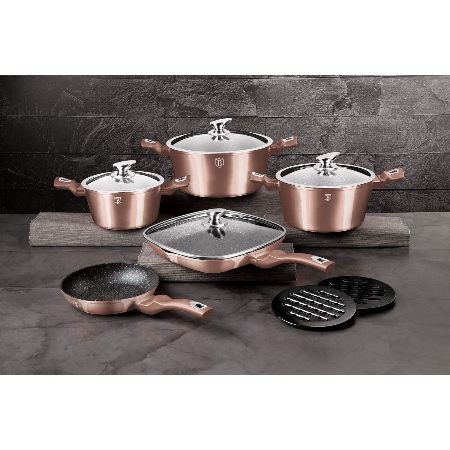 berlinger-haus-rose-gold-batterie-11-pi-ces-induction-marbre-antiadh-sif image 2