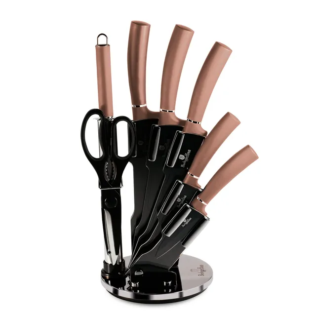 berlinger-haus-rose-gold-set-8-couteaux-cuisine-support-or-rose image 1