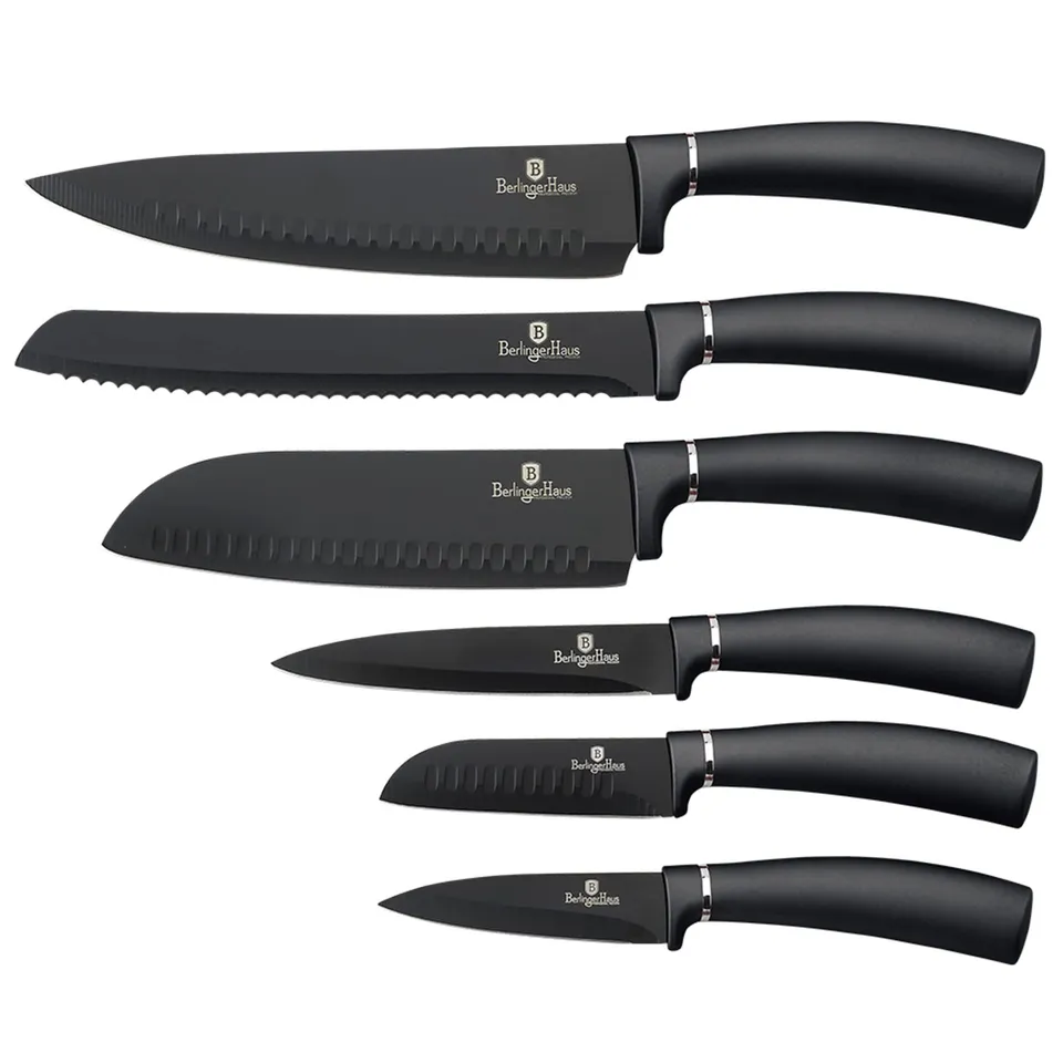 berlinger-haus-carbon-pro-set-6-couteaux-cuisine-inox-noir-pro image 1