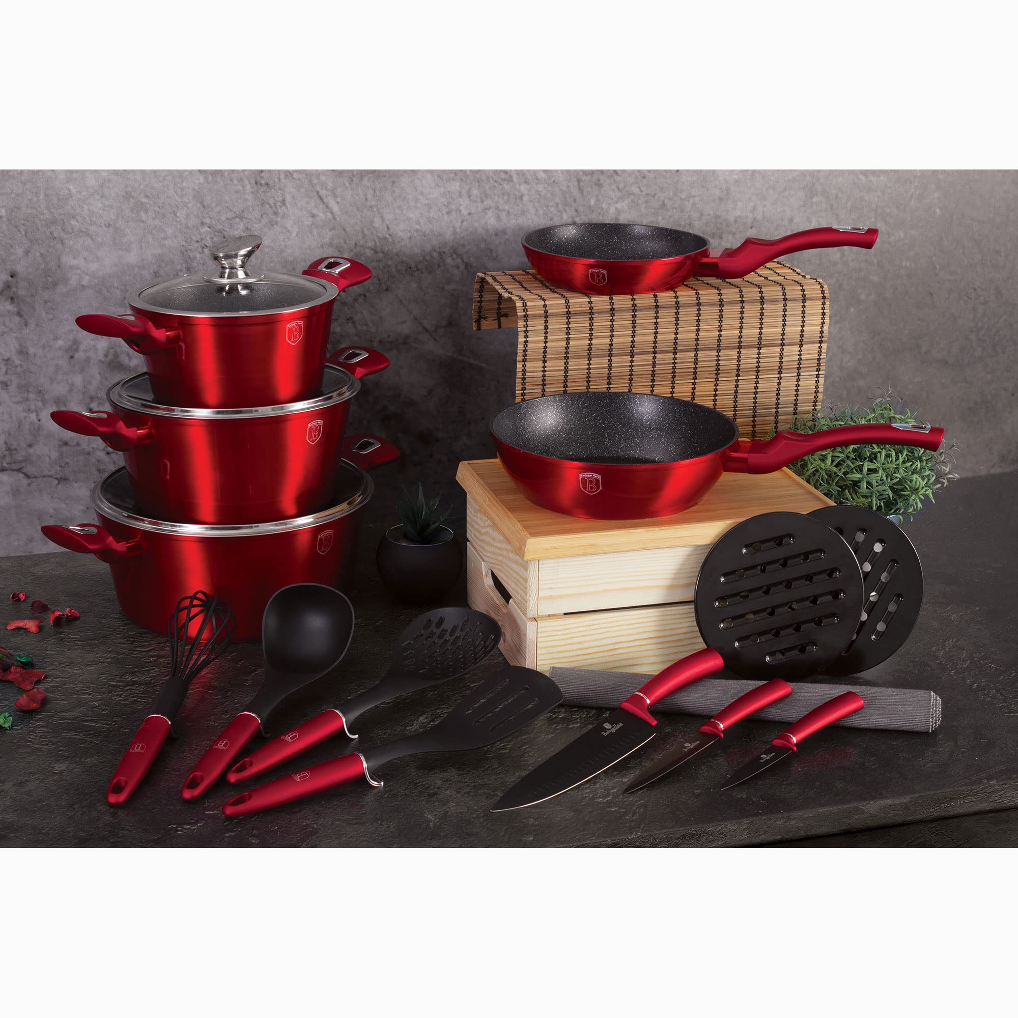 berlinger-haus-burgundy-batterie-cuisine-induction-17-pi-ces-rouge-marbre image 3