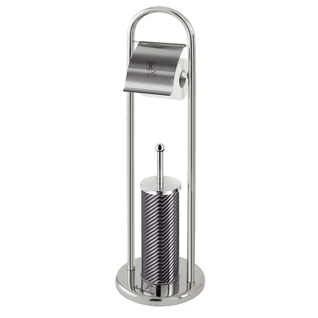 berlinger-haus-carbon-pro-porte-rouleau-brosse-wc-inox-gris image 1
