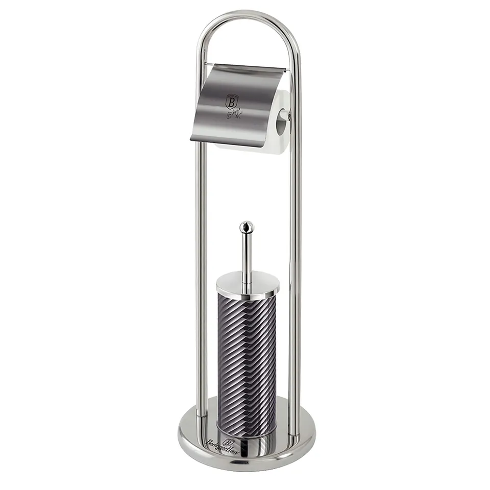 berlinger-haus-carbon-pro-porte-rouleau-brosse-wc-inox-gris image 1