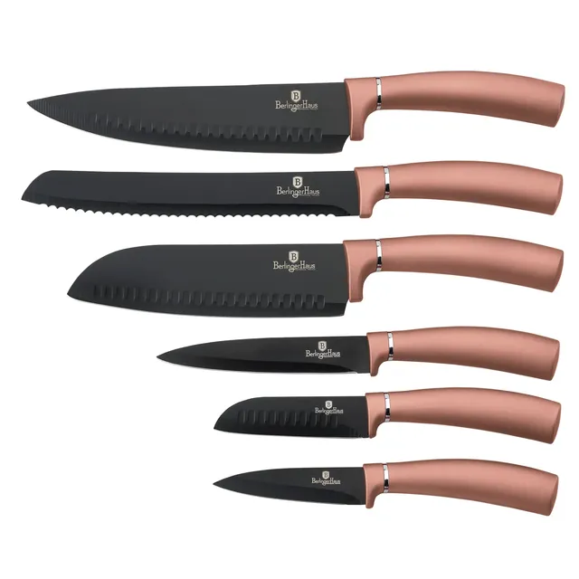 berlinger-haus-metallic-line-jeu-6-couteaux-cuisine-rose-gold-inox image 1