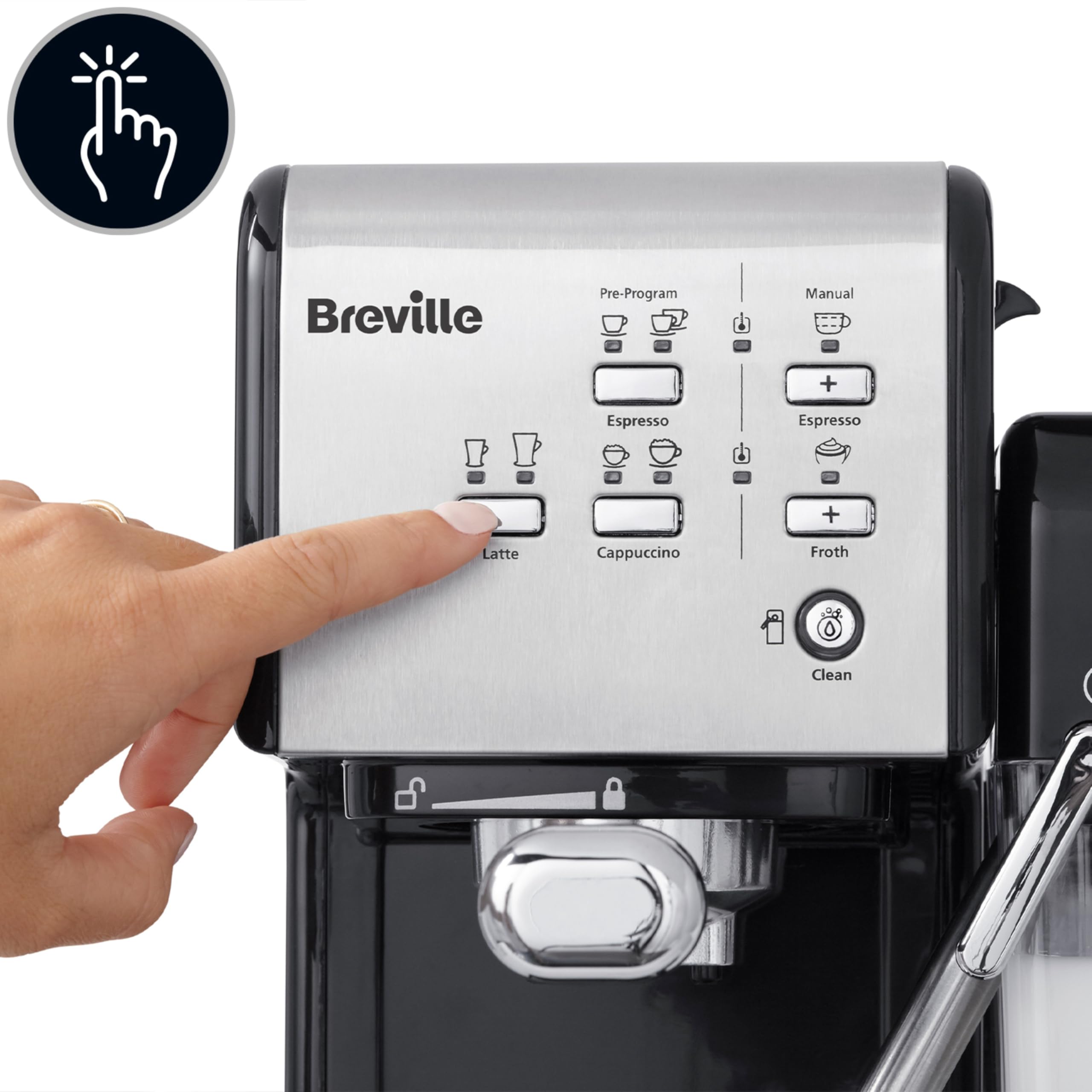 breville-prima-latte-ii-vcf108x-machine-expresso-argent-19-bars image 3