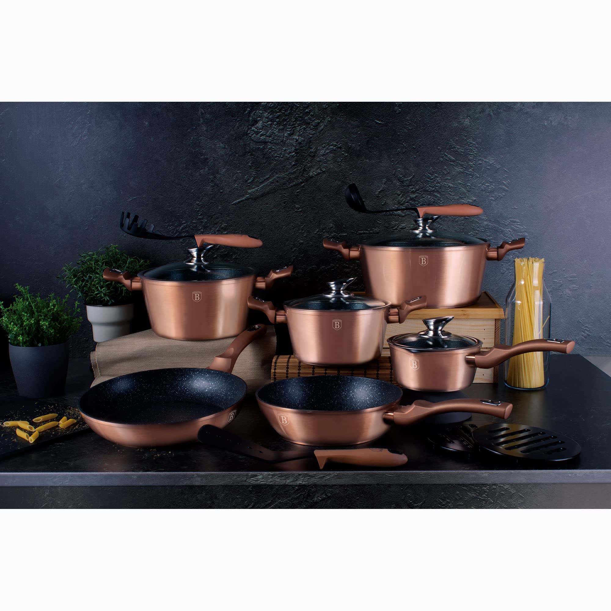 berlinger-haus-rose-gold-batterie-de-cuisine-15-pi-ces-titane-induction image 2