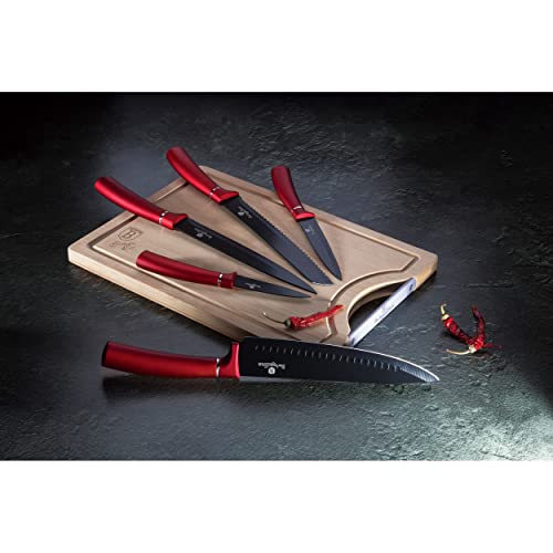 berlinger-haus-burgundy-set-5-couteaux-cuisine-inox-planche image 4