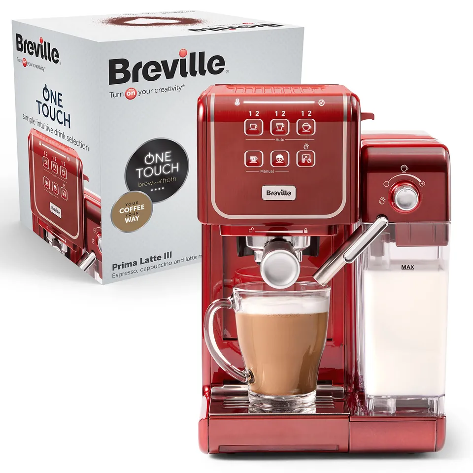 breville-prima-latte-iii-machine-expresso-rouge-19-bars-ese image 1