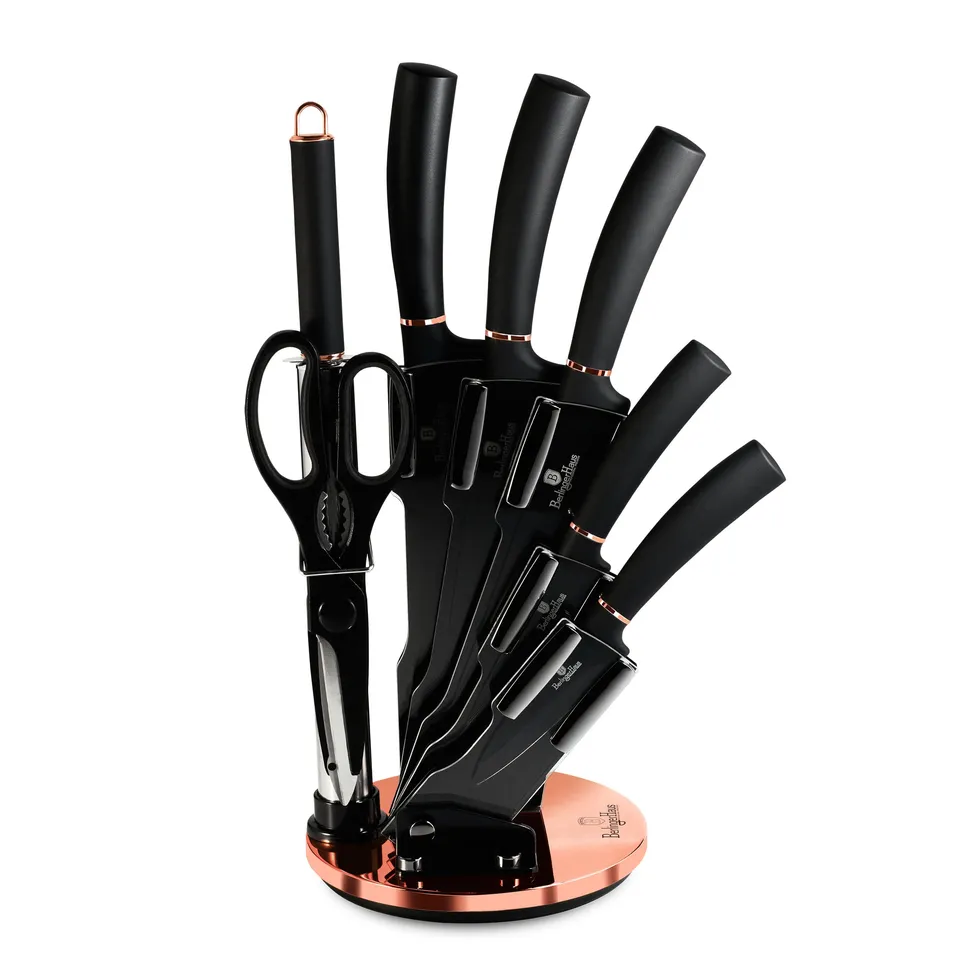 berlinger-haus-black-rose-set-8-couteaux-cuisine-support-inox image 1