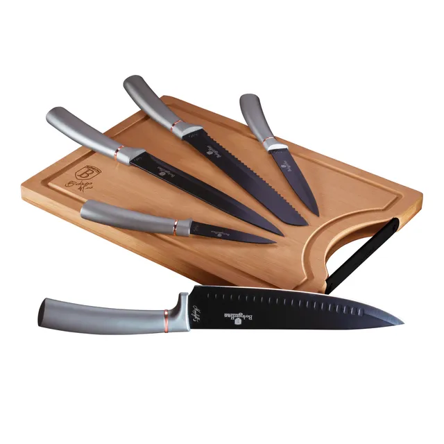 berlinger-haus-moonlight-set-5-couteaux-cuisine-planche-bambou image 1