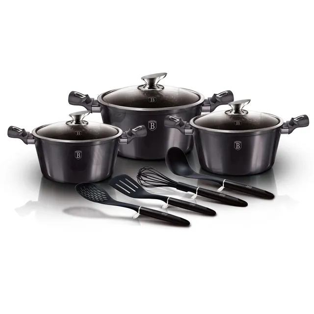 berlinger-haus-carbon-pro-batterie-cuisine-10-pi-ces-induction-marbre image 1