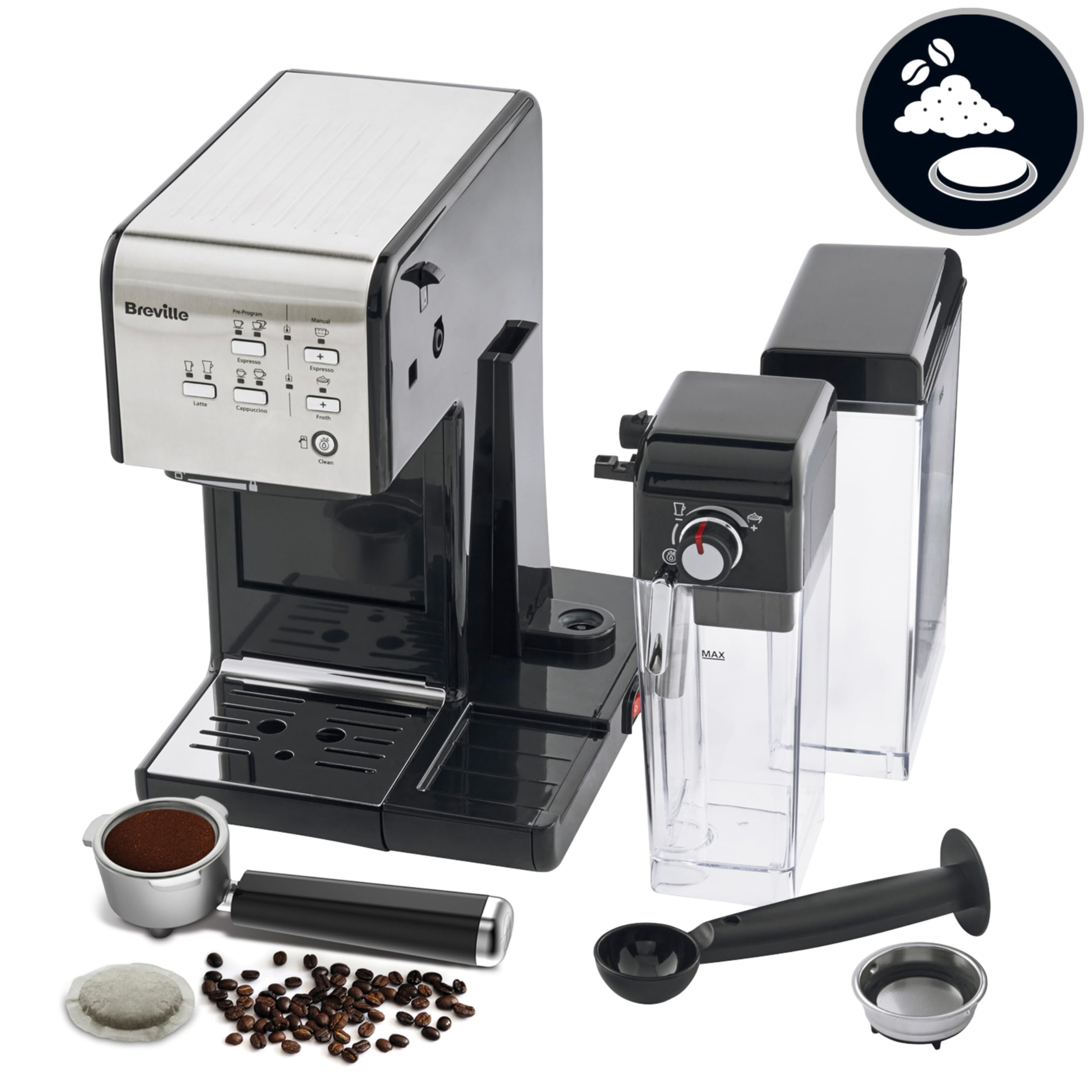 breville-prima-latte-ii-vcf108x-machine-expresso-argent-19-bars image 2