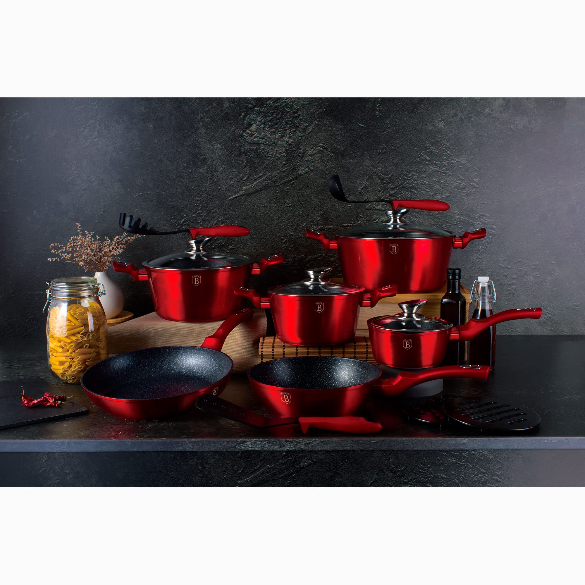 berlinger-haus-burgundy-batterie-de-cuisine-15-pi-ces-rouge-induction image 2