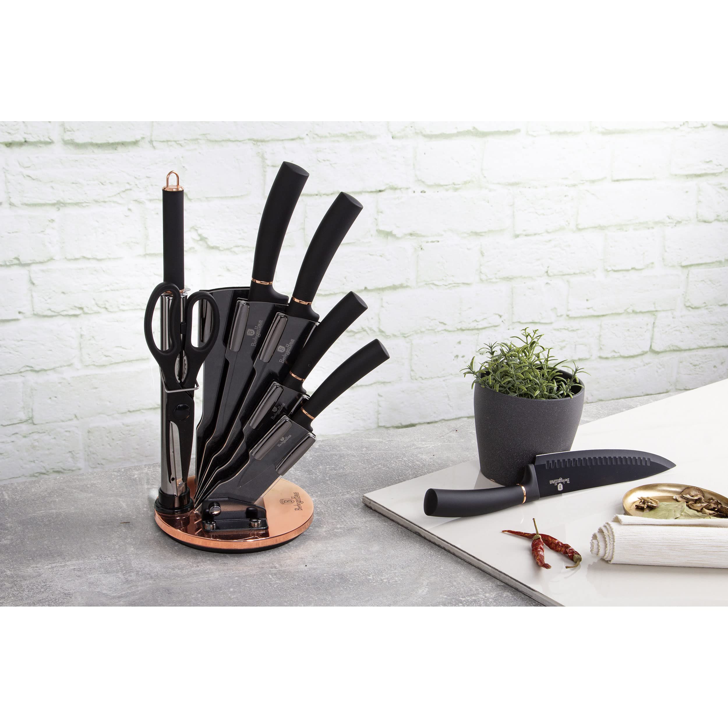 berlinger-haus-black-rose-set-8-couteaux-cuisine-support-inox image 2
