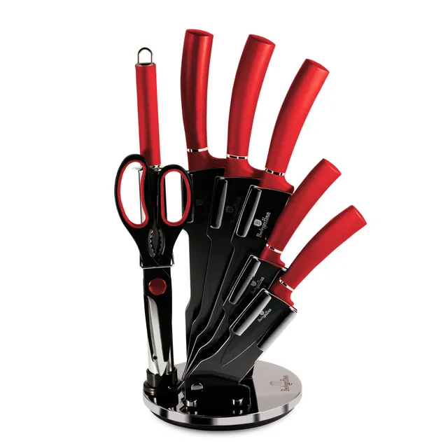 berlinger-haus-burgundy-set-de-couteaux-8-pi-ces-inox-rouge-support image 1