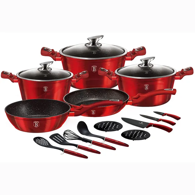 berlinger-haus-burgundy-batterie-cuisine-induction-17-pi-ces-rouge-marbre image 1