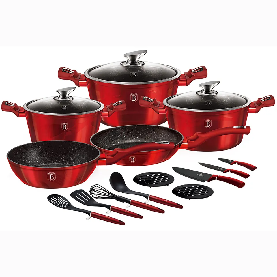 berlinger-haus-burgundy-batterie-cuisine-induction-17-pi-ces-rouge-marbre image 1